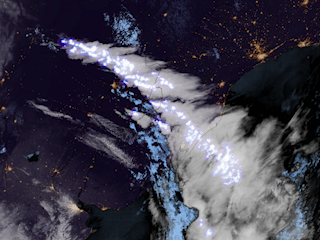 Abundant Lightning in Southern Brazil and Paraguay