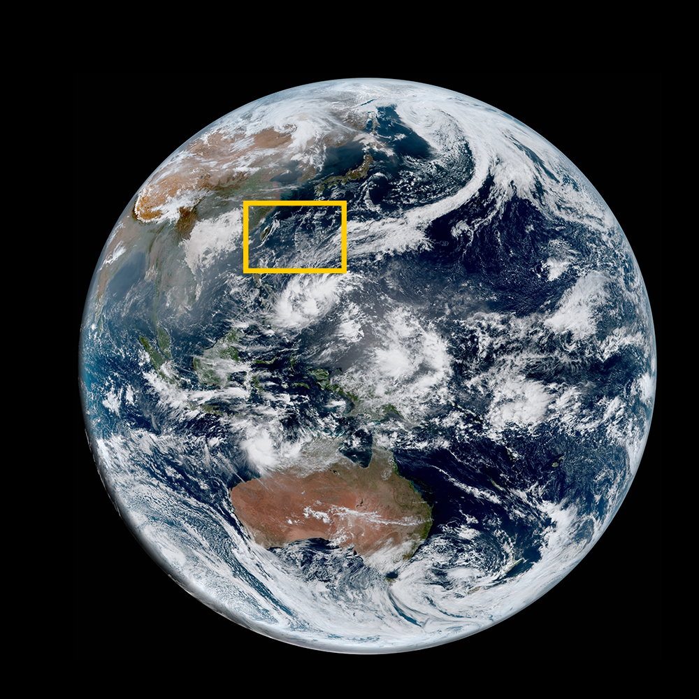 Image of earth with event location marked