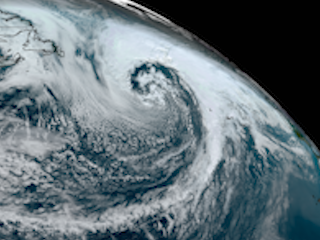 Beautiful Mid-Latitude Cyclone Spinning in the North Atlantic