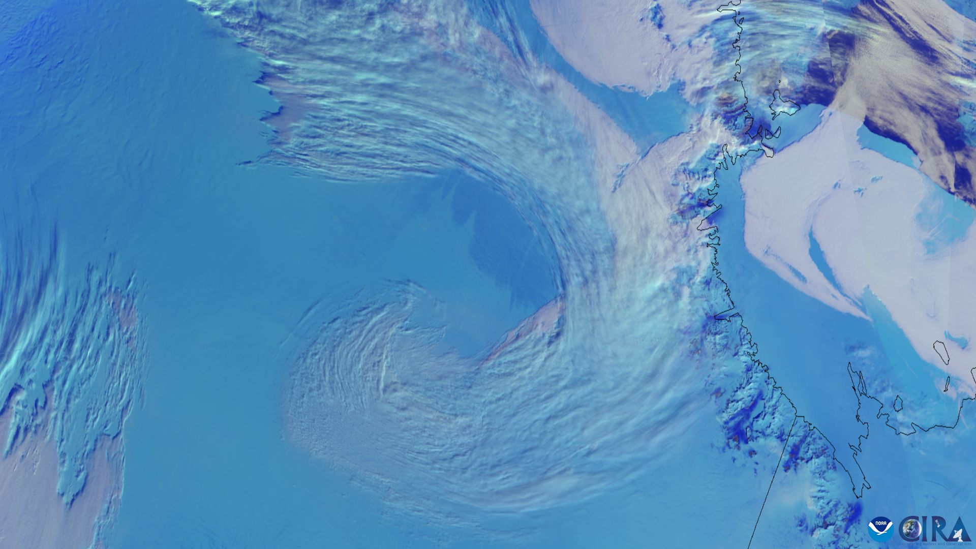 Low Swirls Over Antarctica