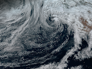 System Over the Eastern Pacific Brings Rain and Snow to California