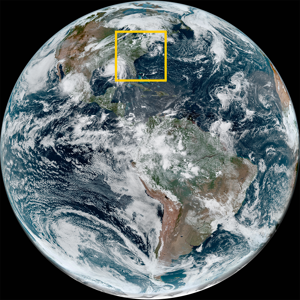 Image of earth with event location marked
