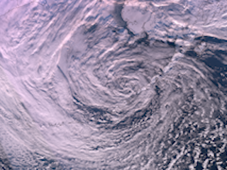 A Strong and Large Low Migrates Along the Aleutian Islands