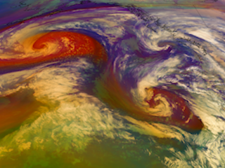 Multiple Systems Line Up in the Northeastern Pacific