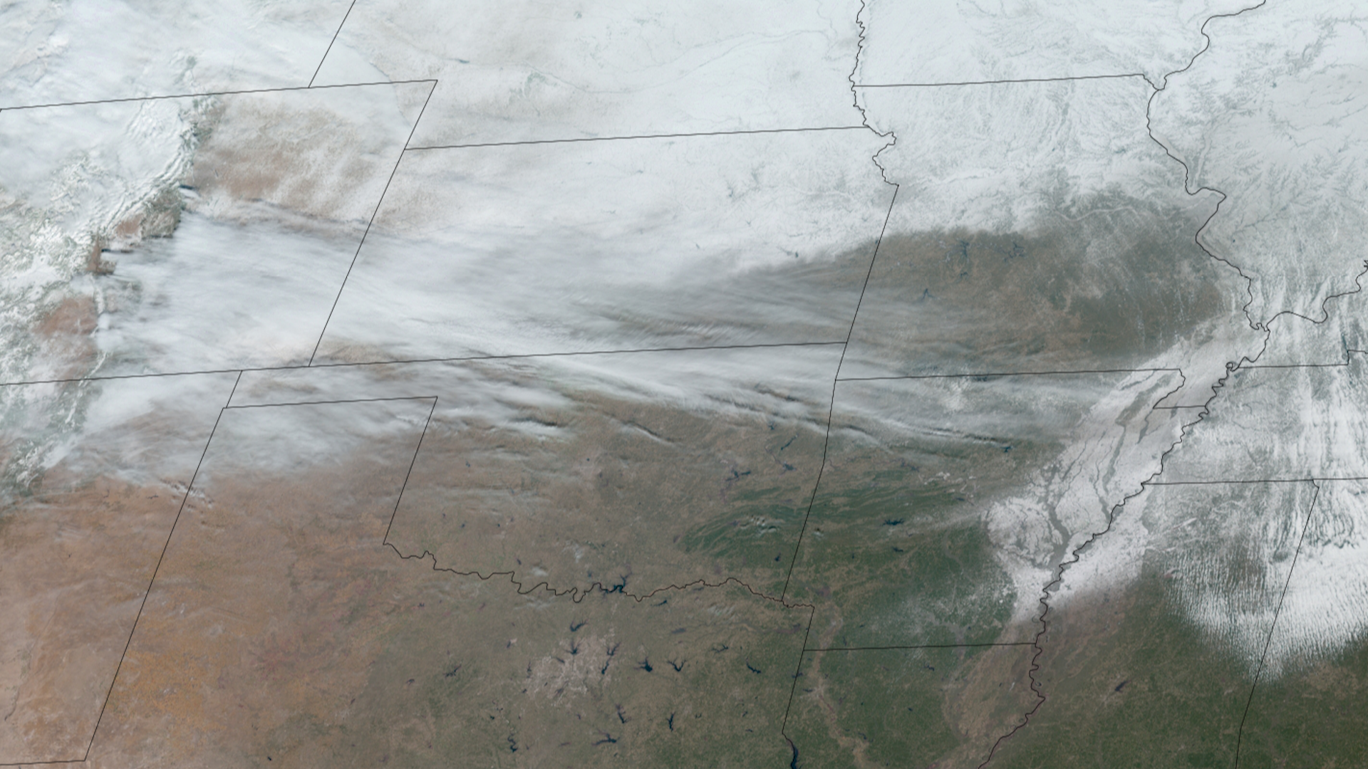 Clouds Stream off of the Rockies and Stretch Across the Plains