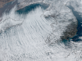 Cloud Streets Over Yellow Sea and Gravity Waves Over Korea