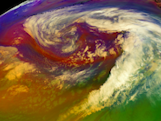 Beautiful Mid-latitude Cyclone in the North Pacific Ocean