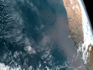 Large Amount of Dust Blowing off of Western Africa