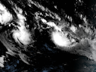 Tropical Cyclones Nat and Eleven in the South Pacific