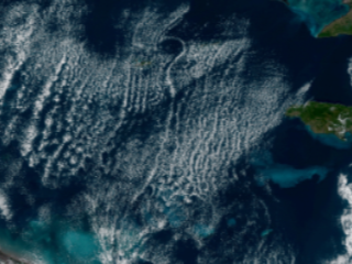 Clouds Flow Over the Cayman Islands and Caribbean Sea