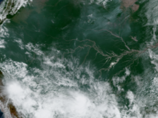 Sun Glints off of the Amazon River Basin