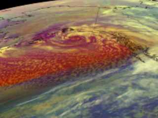 Low Pressure system Swirls Over the Gulf of Alaska