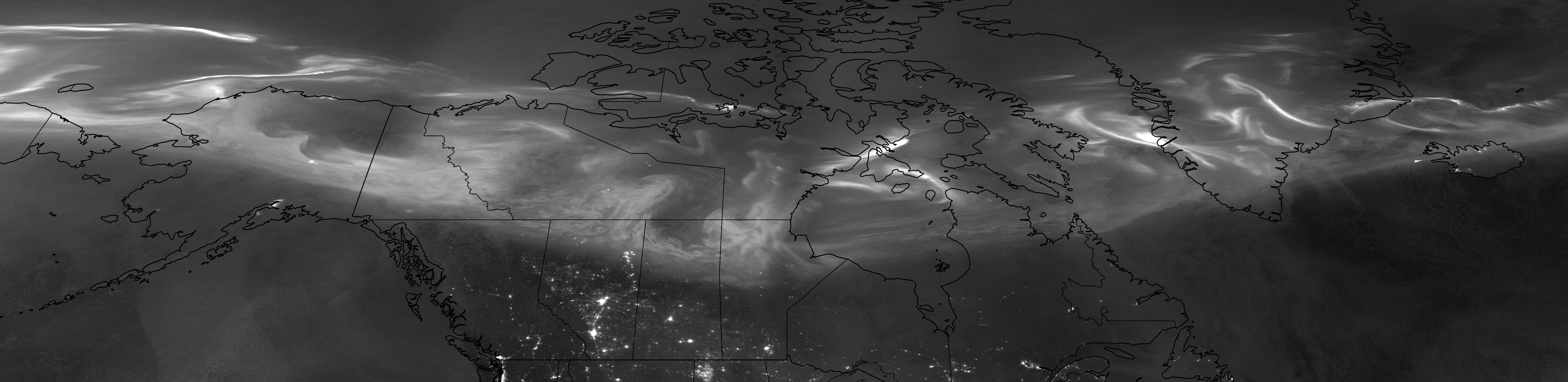 Aurora Borealis Streaks Across Arctic North America Following Solar Storm