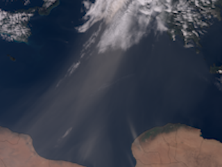 Saharan Dust Wafted Over the Mediterranean Sea