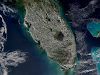 Clouds Fill in the Land Around Bodies of Water in Florida