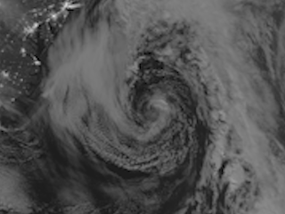 A Low Swirls in the Western Atlantic Ocean