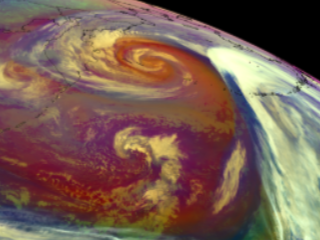 Mid-Latitude Cyclone Over Northwestern Pacific Ocean