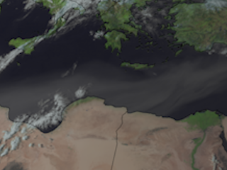 Sahara Dust Ascending Over the Eastern Mediterranean