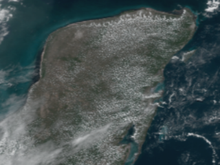 Daytime Cumulus Pop Up Over the Yucatán Peninsula