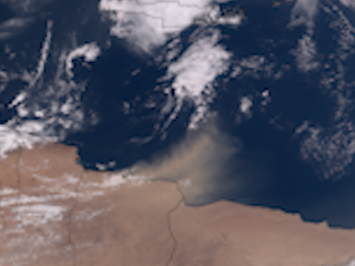 Sahara Dust Blown Over the Eastern Mediterranean Sea