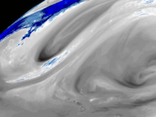 Upper-Level Trough Digs Across North Pacific Ocean