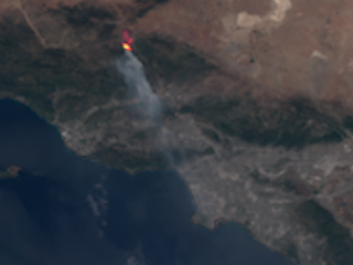 Post Fire Burns Northwest of Los Angeles