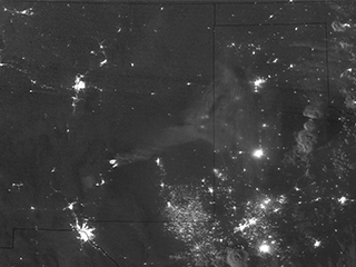 South Fork and Salt Fires Burn at Night in Central New Mexico