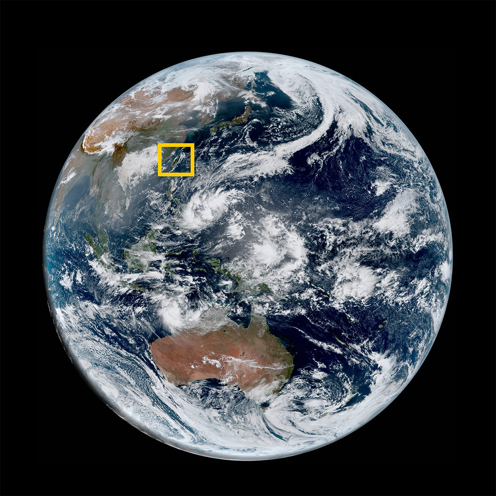 Image of earth with event location marked