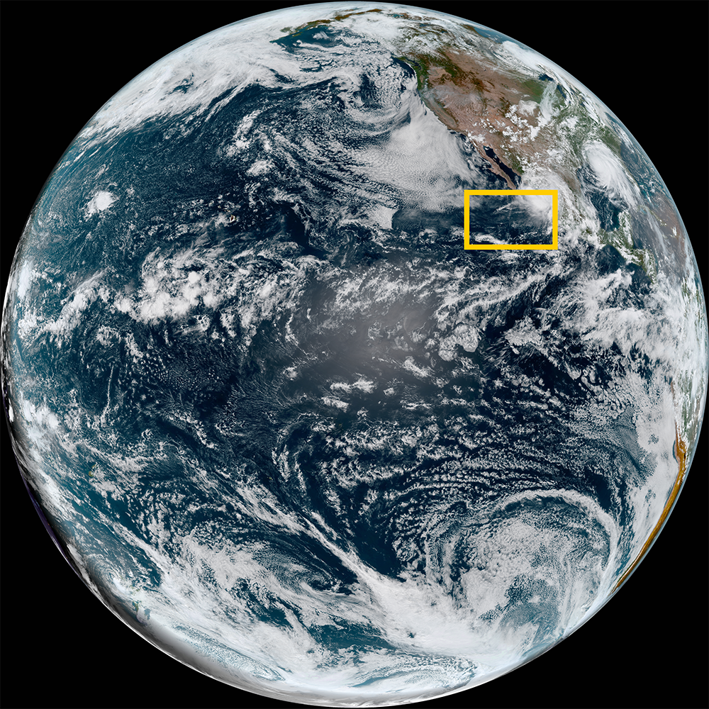 Image of earth with event location marked