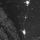 Moonlit Snow-Covered Canadian Rockies and Cloud Shadows